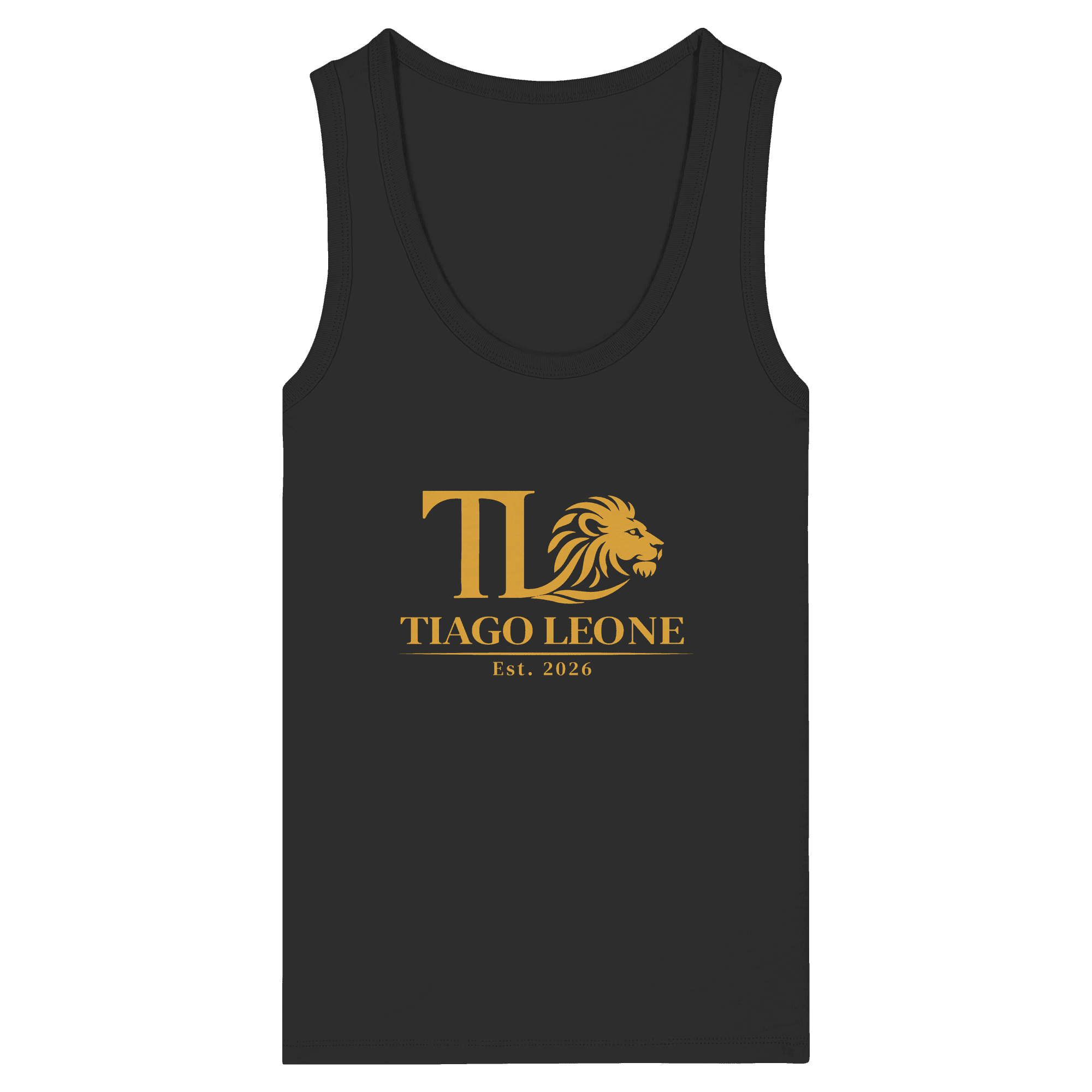 TIAGO LEONE Womens Organic Fitted Tank Top Black